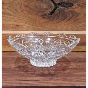 Cristal D Arques Joanna Pattern Crystal Shallow Round Footed Serving Bowl